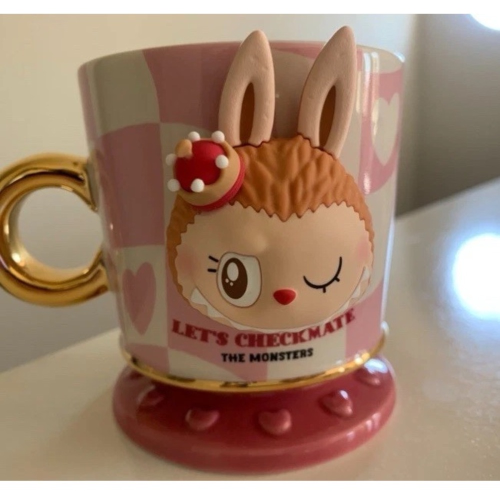 POP MART LABUBU THE MONSTERS Let's Checkmate Series Mug - PINK Authentic US